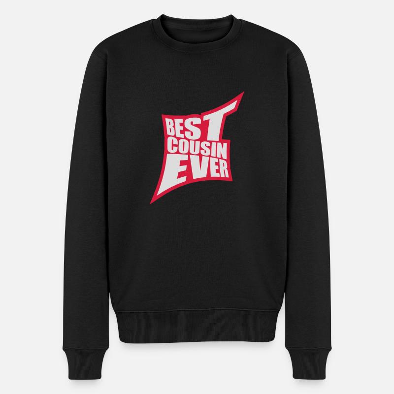 best cousin ever Zitat - Männer Premium Bio Pullover - Schwarz