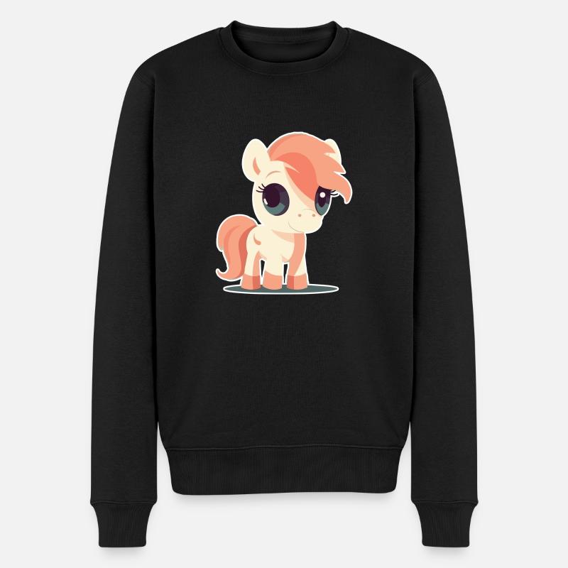 Pony - Männer Premium Bio Pullover - Schwarz