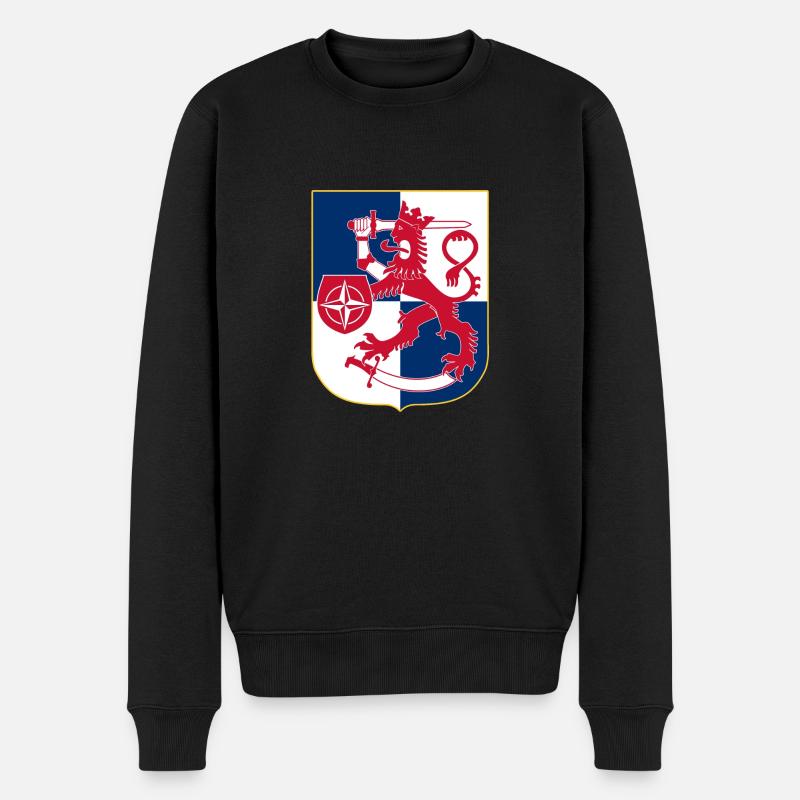Finnland Löwenwappen, Schild mit NATO-Logo - Männer Premium Bio Pullover - Schwarz