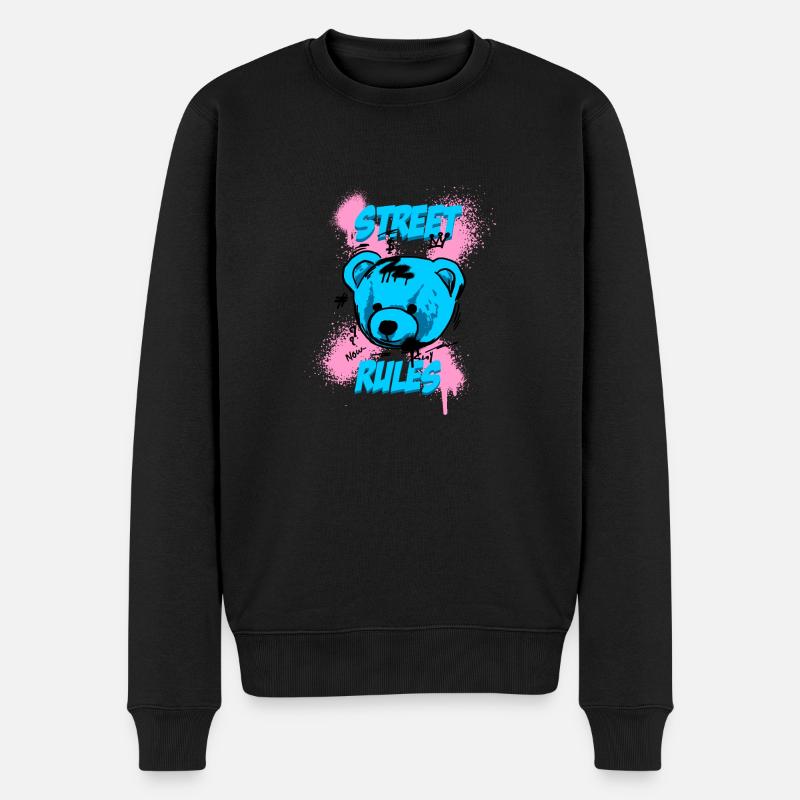 Street Rules - Männer Premium Bio Pullover - Schwarz