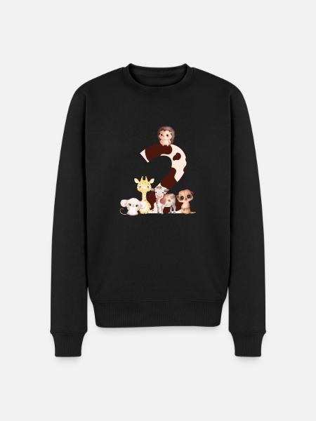 2nd Anniversary - Second Anniversary Animals - Men's Premium Organic Jumper - black
