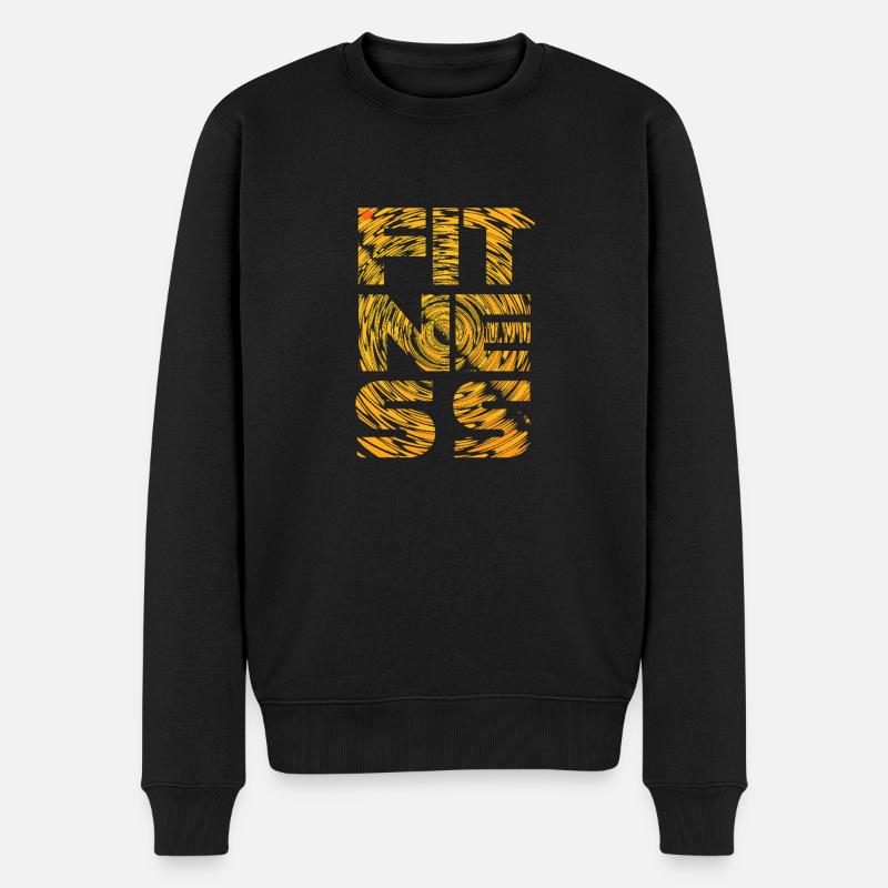 FITNESS storm - Männer Premium Bio Pullover - Schwarz