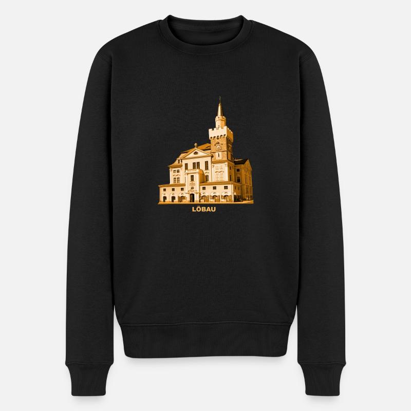 Löbau Rathaus Oberlausitz Görlitz Sachsen - Männer Premium Bio Pullover - Schwarz
