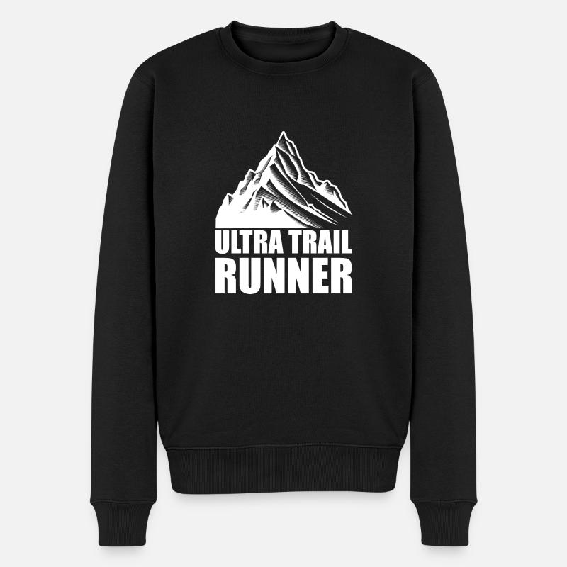 Trail Run Ultra Running Trekking en montagne Course à pied - Pull Premium bio Homme - noir