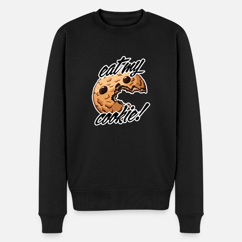 eat my cookie - Männer Premium Bio Pullover - Schwarz