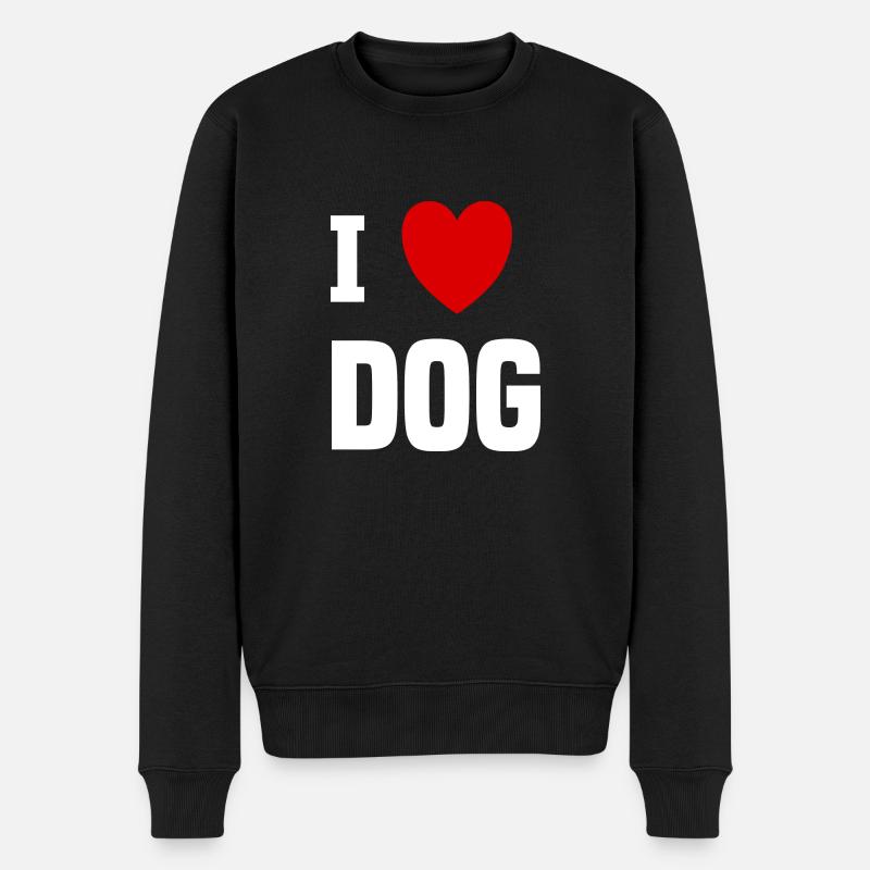 I love Dog - Pull Premium bio Homme - noir