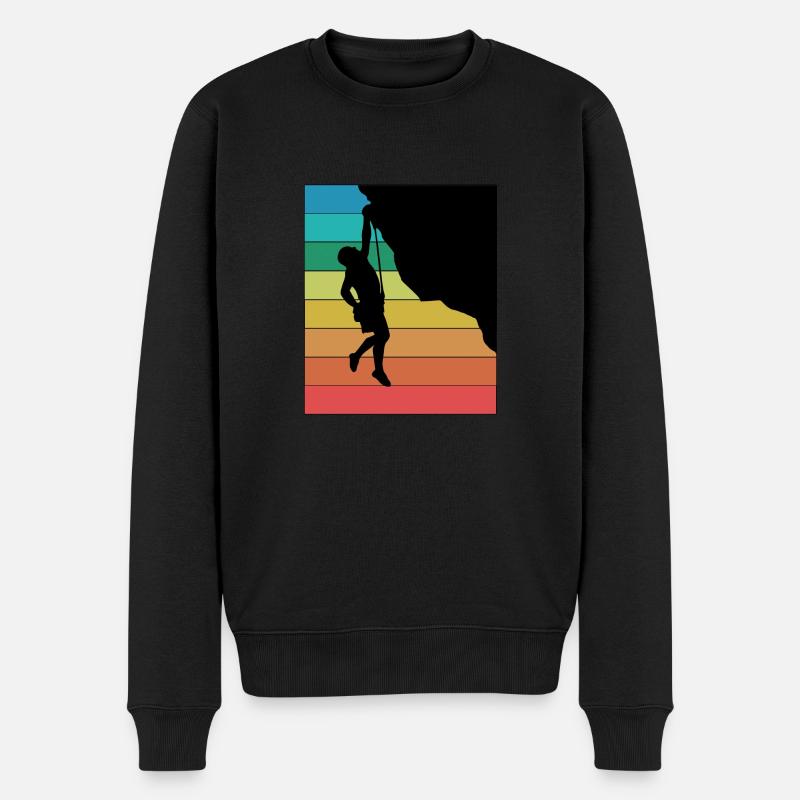 Kletterer auf Felsen - Männer Premium Bio Pullover - Schwarz