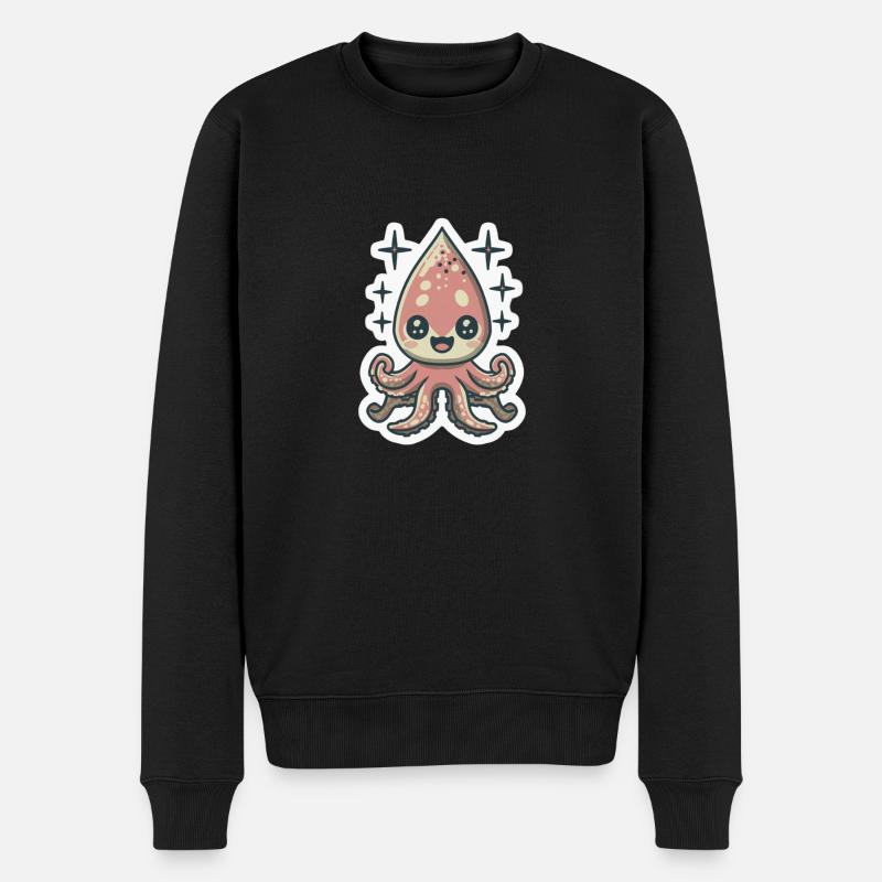 Tintenfisch-Liebhaber - Männer Premium Bio Pullover - Schwarz