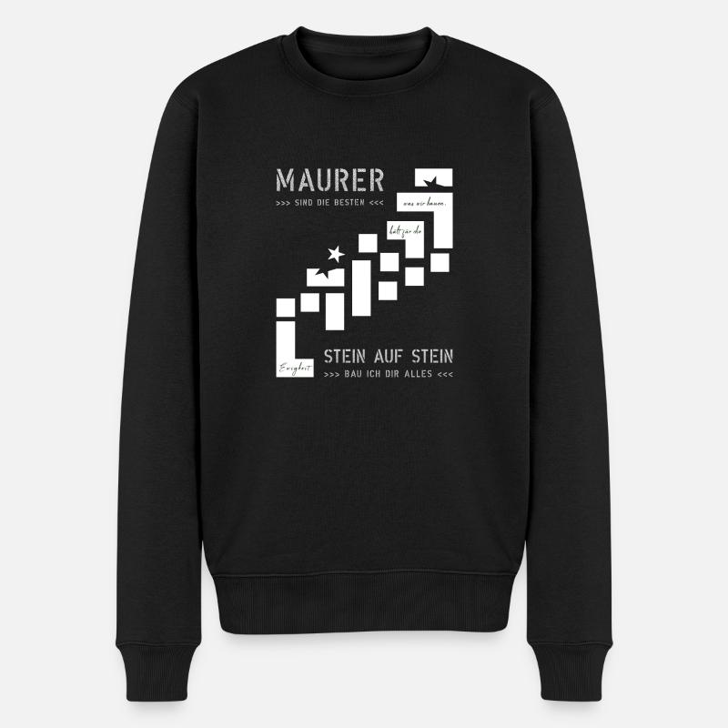 Mauer Hochbau Hausbauer - Männer Premium Bio Pullover - Schwarz