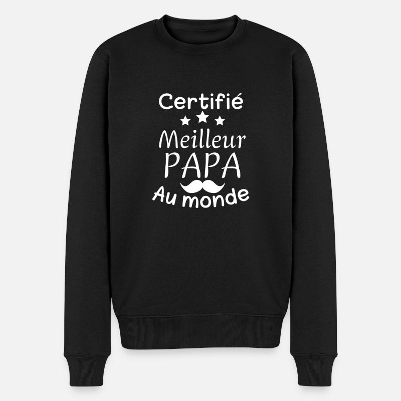 MEILLEUR PAPA AU MONDE - Pull Premium bio Homme - noir