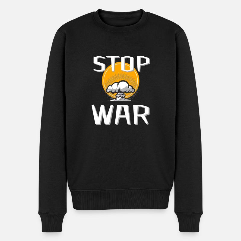 STOP WAR - Pull Premium bio Homme - noir
