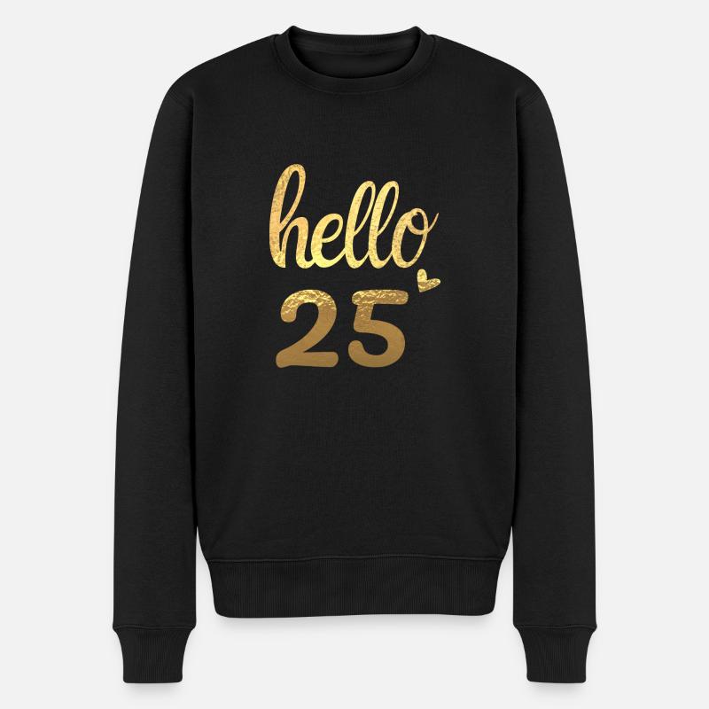 Hello 25 doré - Pull Premium bio Homme - noir