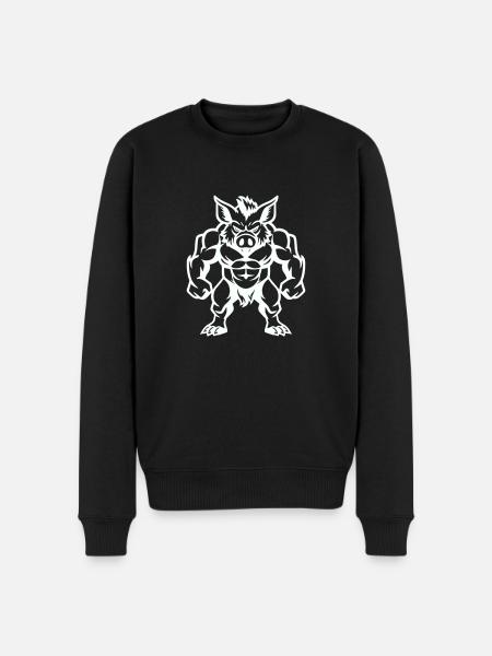 wildschwein comic - Männer Premium Bio Pullover - Schwarz