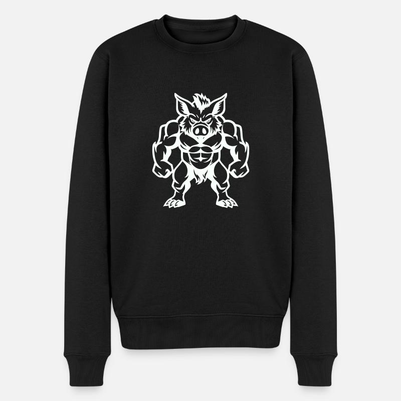 Wild Boar Comic - Men's Premium Organic Jumper - black
