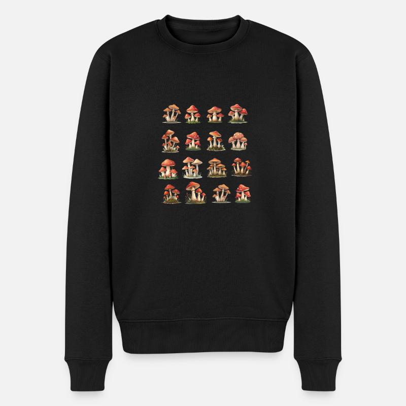 Champignons rouges - Pull Premium bio Homme - noir