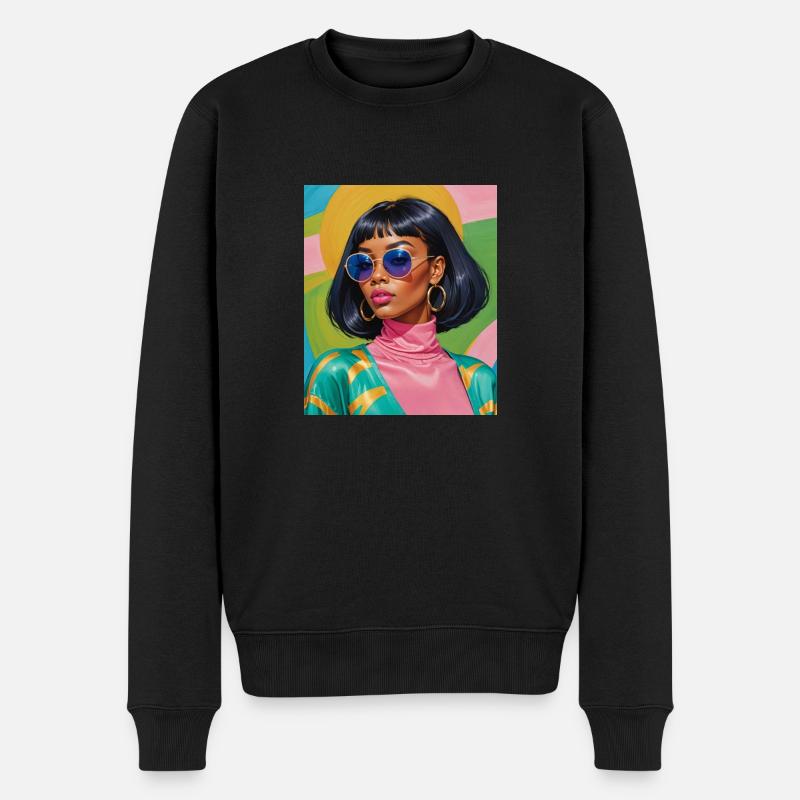 Women color - Männer Premium Bio Pullover - Schwarz