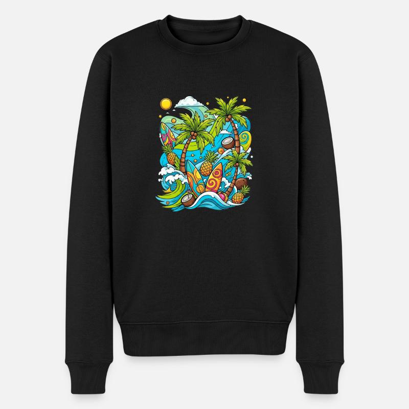 Modèle de vacances tropicales - Pull Premium bio Homme - noir