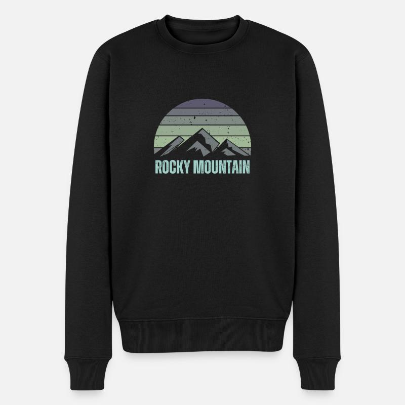 Rocky Mountain - Männer Premium Bio Pullover - Schwarz