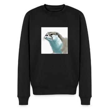 Loutre mignonne (dessin) - Pull Premium bio Homme - noir - Devant - Nico (187cm)