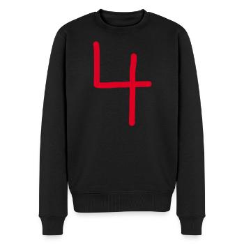4 Numéro quatre numéro noir anniversaire - Pull Premium bio Homme - noir - Devant - Nico (187cm)
