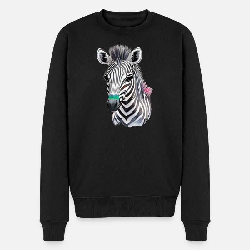 Zebafohlen - Männer Premium Bio Pullover - Schwarz