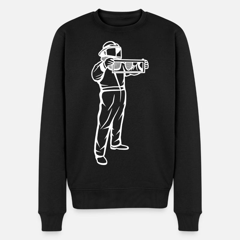 Imker Zeichnung - Männer Premium Bio Pullover - Schwarz