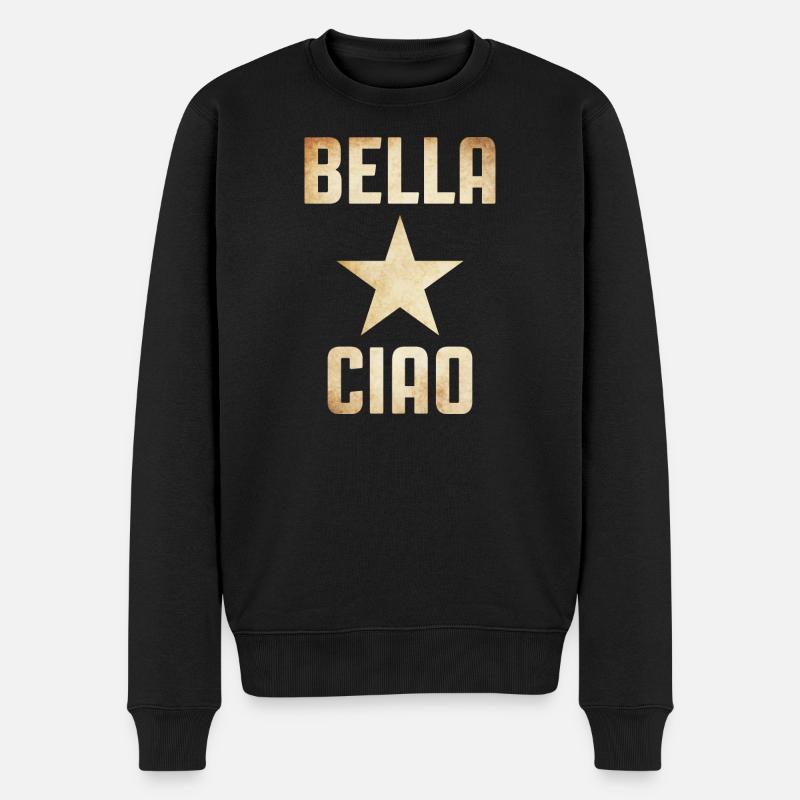 Partisanengesang - Männer Premium Bio Pullover - Schwarz