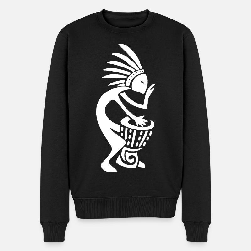 Joueur de tam tam (blanc) - Pull Premium bio Homme - noir