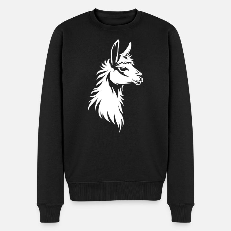 Lama - Männer Premium Bio Pullover - Schwarz