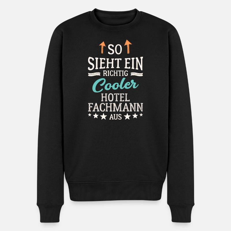 So sieht ein richtig cooler Hotelfachmann aus - Männer Premium Bio Pullover - Schwarz