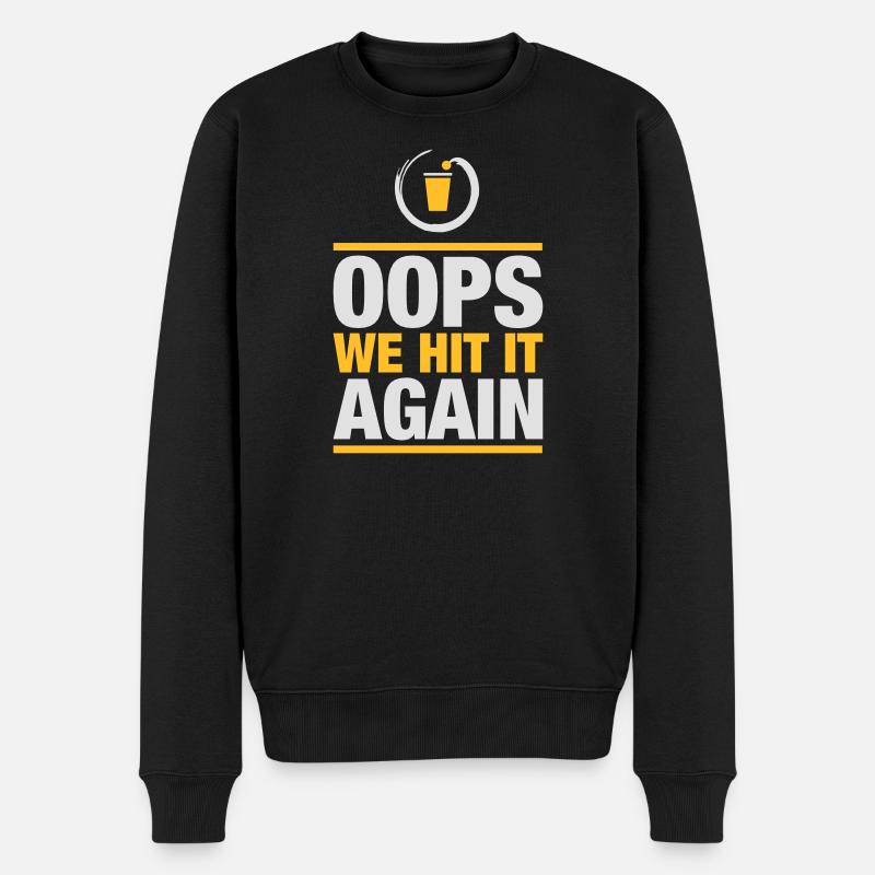 Bier Pong again - Männer Premium Bio Pullover - Schwarz