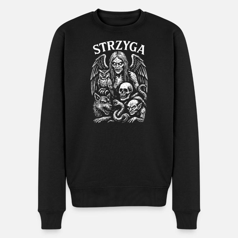 Düsteres Gothic Fabelwesen Design - Männer Premium Bio Pullover - Schwarz