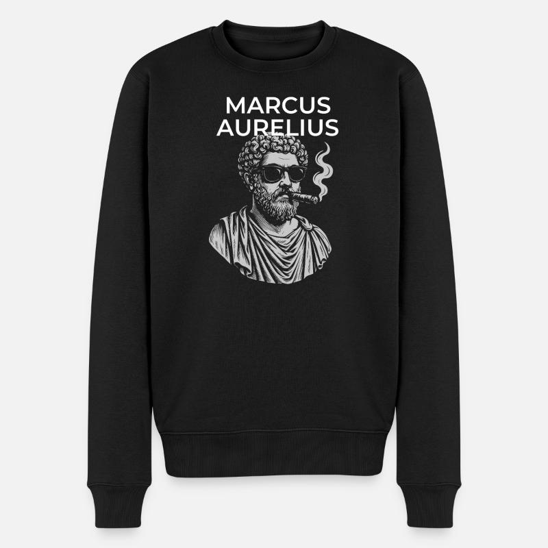 Marc-Aurèle Portrait de philosophe classique - Pull Premium bio Homme - noir