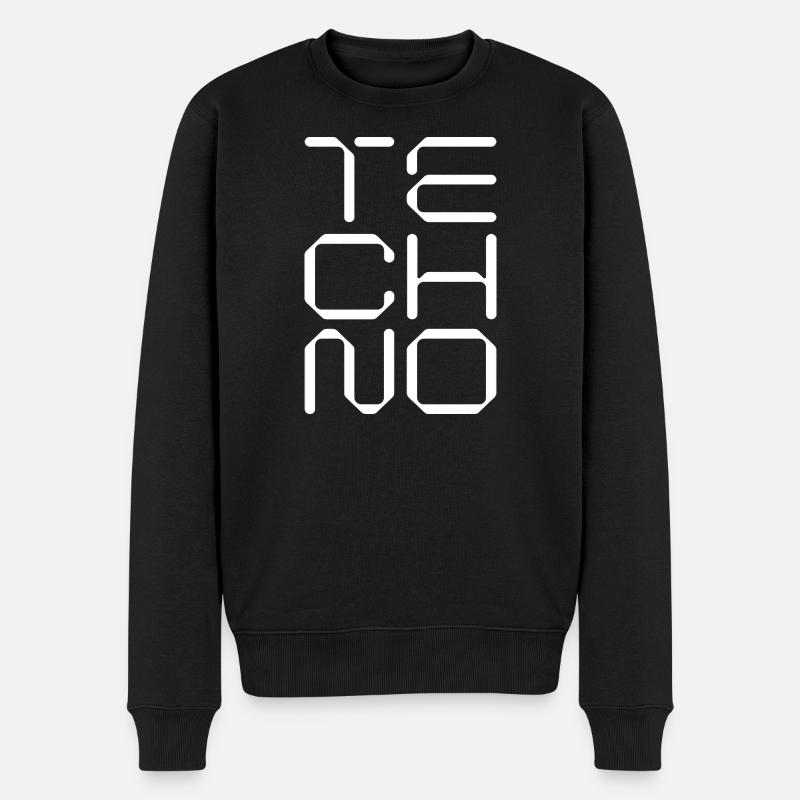 geometrisches Logo der Techno-Musik - Männer Premium Bio Pullover - Schwarz