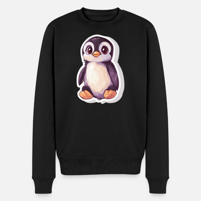 Pinguin - Männer Premium Bio Pullover - Schwarz
