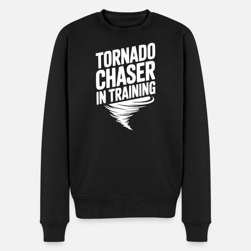 Tornado Chaser in Training - Men's Premium Organic Jumper - black