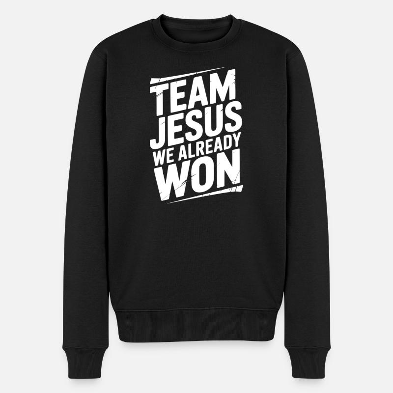 Team Jesus We Already Won - Men's Premium Organic Jumper - black