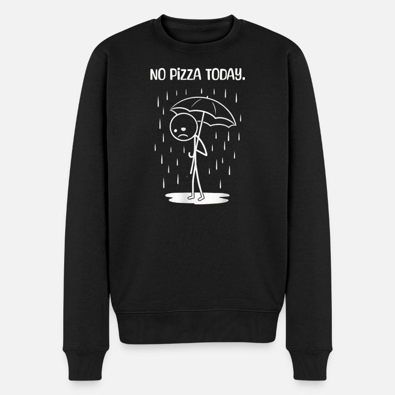Lustiges Heute leider kein PIzza - Männer Premium Bio Pullover - Schwarz