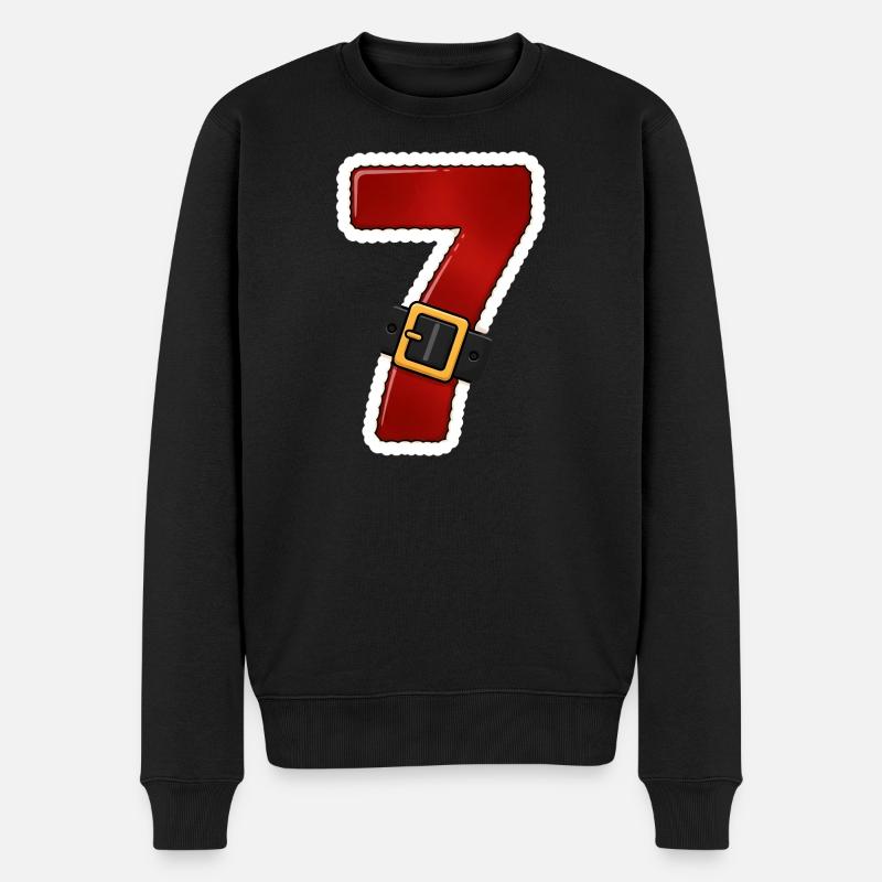 Roter Sieben mit Gürtel - Männer Premium Bio Pullover - Schwarz