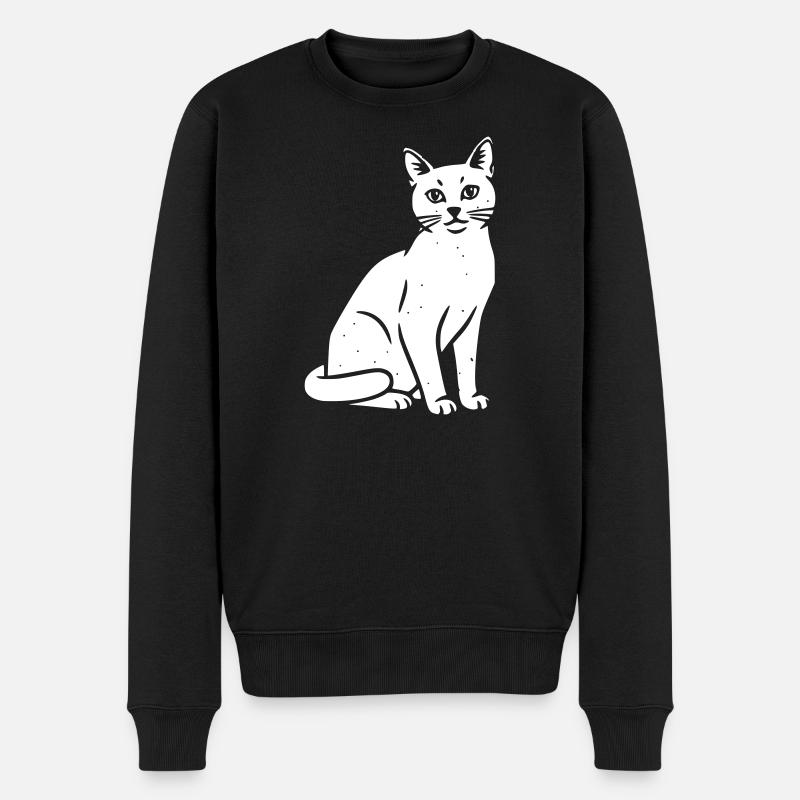 katze katzen vektor art design - Männer Premium Bio Pullover - Schwarz