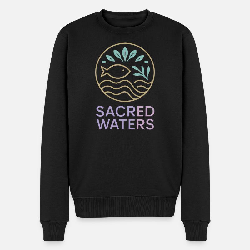 Sacred Waters (Heilige Wasser) - Männer Premium Bio Pullover - Schwarz
