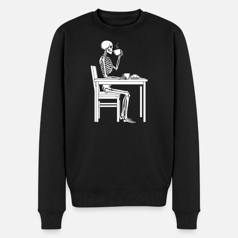 Pause café Skeleton - Pull Premium bio Homme - noir