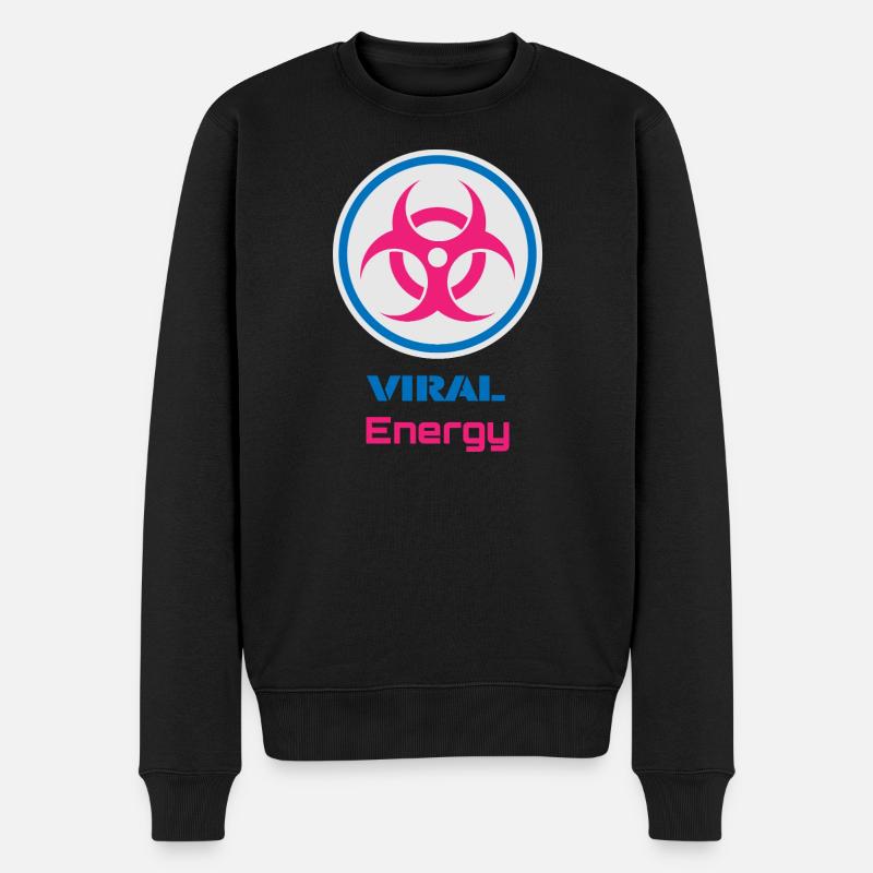Virale Energie – Biohazard-Neonsymbol - Männer Premium Bio Pullover - Schwarz