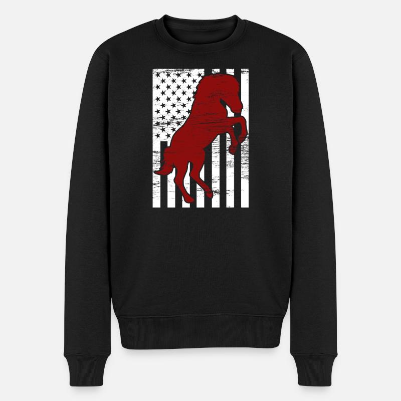 4. Juli USA Reiten - Männer Premium Bio Pullover - Schwarz