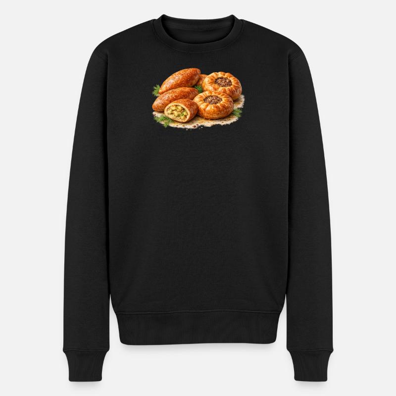 Herzhafte Beljaschi und Piroschki - Männer Premium Bio Pullover - Schwarz