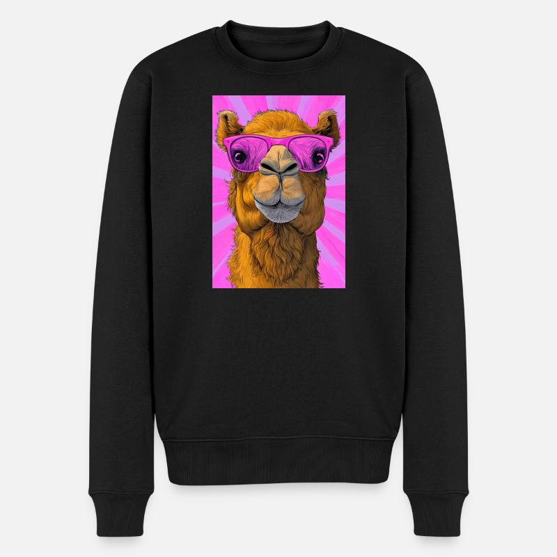 Kamel - Männer Premium Bio Pullover - Schwarz