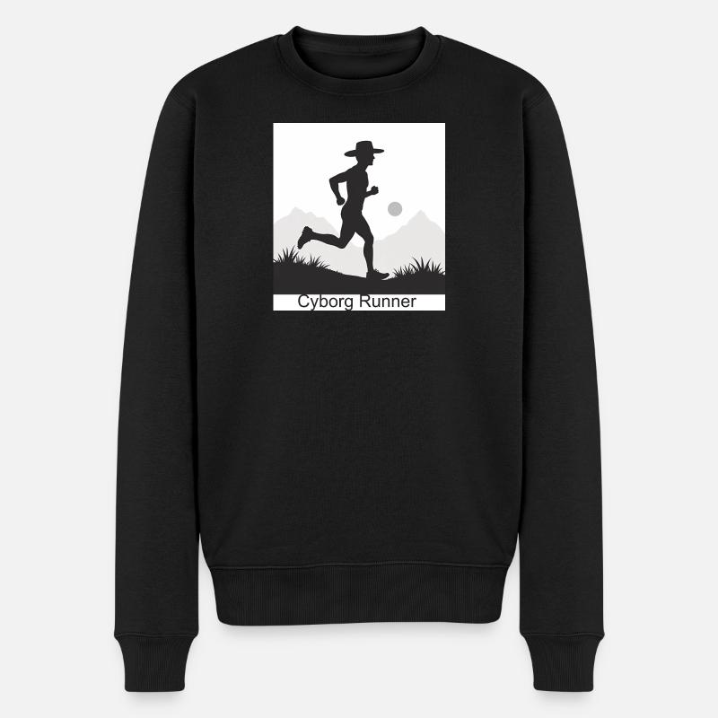 Cyborg Runner - Men's Premium Organic Jumper - black