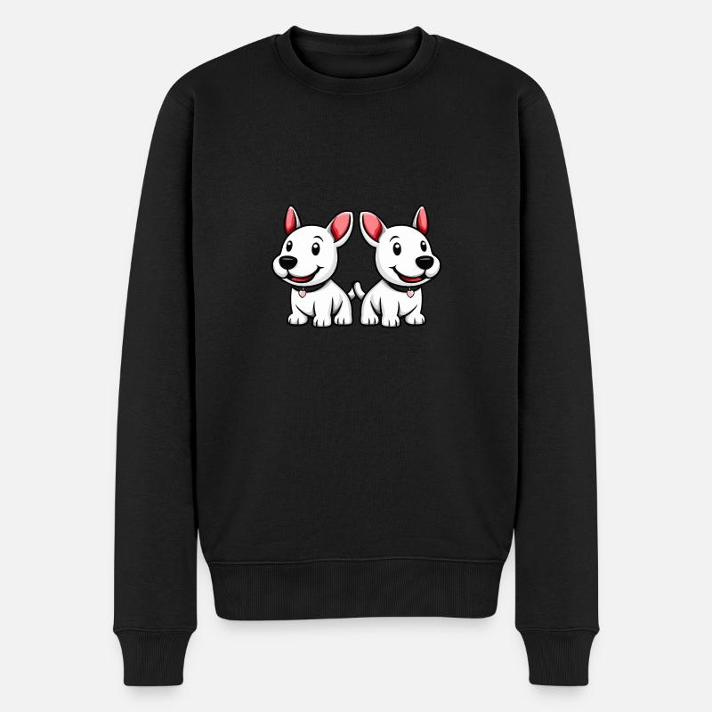 Bull Terrier Hund Comic - Männer Premium Bio Pullover - Schwarz