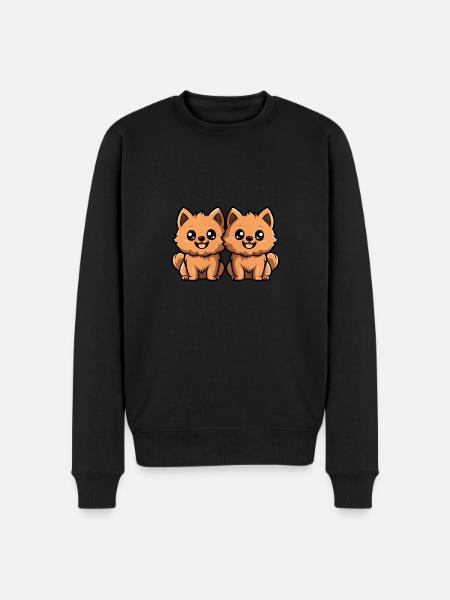 Pomeranian Dog Comic Pomeranian - Men's Premium Organic Jumper - black