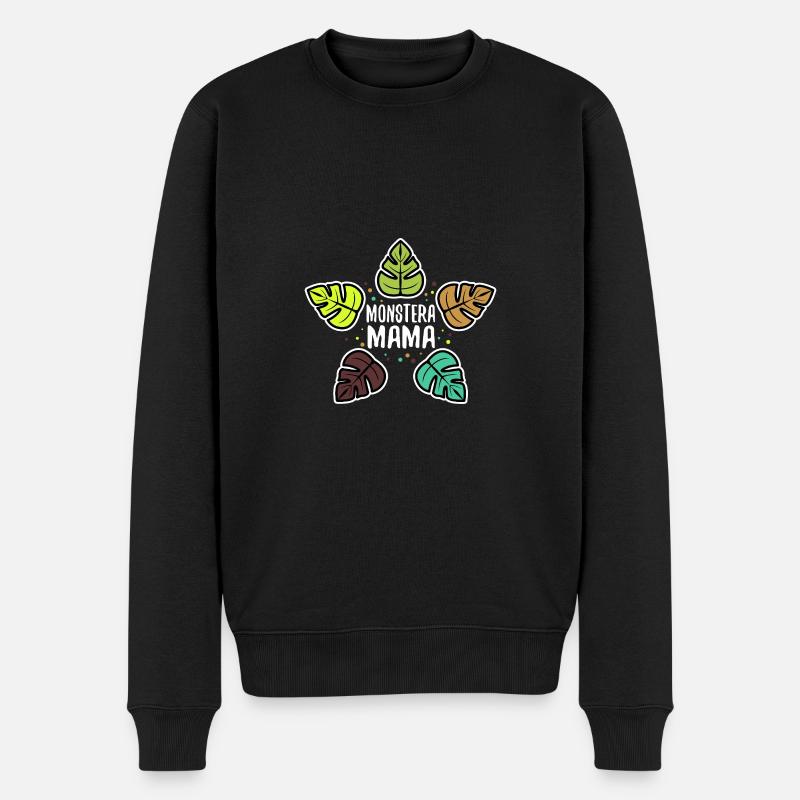 Monstera Mama - Männer Premium Bio Pullover - Schwarz